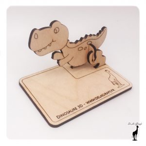 Carte-3D en Bois Dinosaure